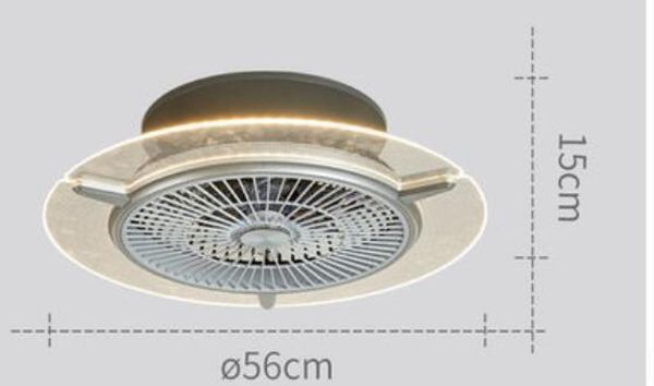 

modern style invisible diningroom led ceiling fan light creative circular livingroom study led fan light with remote control