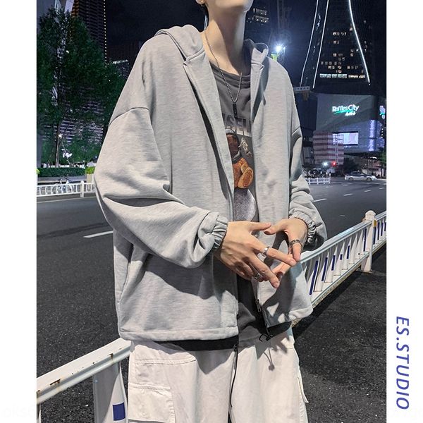 

autumn men's 2020 coat hoodiehoodie hoodienew sweater men's hoodie cardigan korean style trendy hip hop sports coat trendy brand c, Black