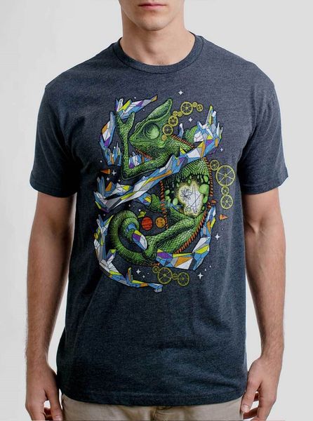 

chameleon multicolor on heather navy triblend mens t shirt