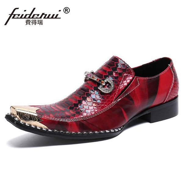 

italian metal trim slip on man banquet party club loafers alligator pattern genuine leather handmade men's casual shoes sl778, Black