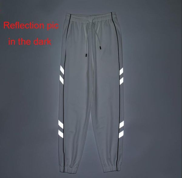 

тенденции моды sweatpants для мужские женские брюки с letters весна осень повседневная трек брюки шнурком отражение jogger pant размер m-2xl, Black