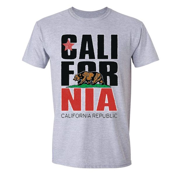 

california republic state t-shirt summer flag bear west side cali tshirt print t shirt fashion short sleeve