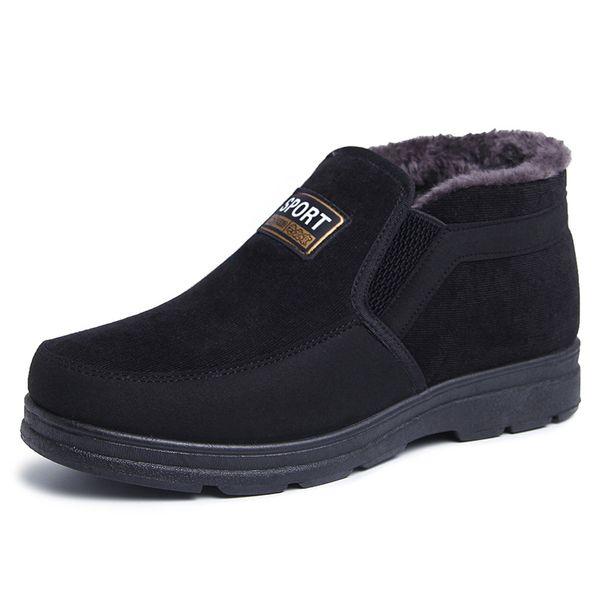 

winter men boots with fur warm snow women boots men winter work casual shoes sneakers high rubber ankle plus sizertg5, Black