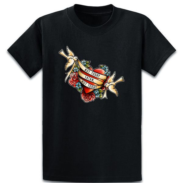 

not today satan t shirt gift authentic cotton summer style gents family print size s-5xl shirt