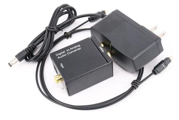 

optical 3.5mm coaxial toslink digital to analog audio adapter converter rca l/r with fiber optic cable power adapter llfa