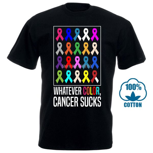 

cancer awareness shirts whatever color cancer sucks t shirt 2020 new men's t shirt