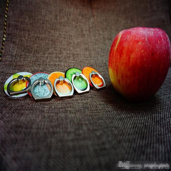 

200pcs fruit phone holder 360 degree ring cell phone alloy metal ring for iphone 8 6 6s 7 plus samsung galaxy s8 plus card holders mounts