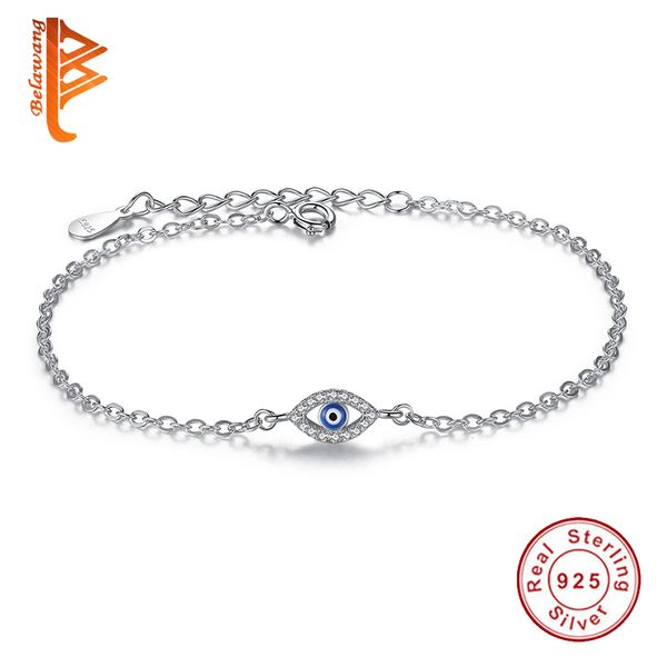 

luxury 925 sterling silver woman bracelets cz crystal charms bracelet blue enamel evil eye beads bracelet for women jewelry, Black