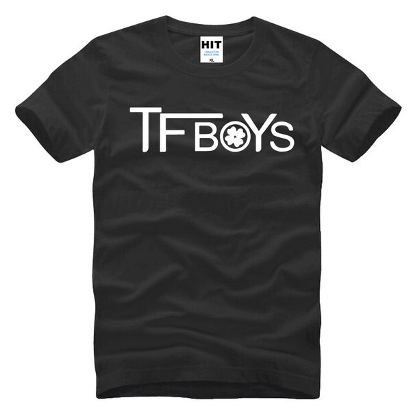 

tfboys logo printed mens men t shirt tshirt fashion 2016 new short sleeve o neck cotton t-shirt tee camisetas hombre