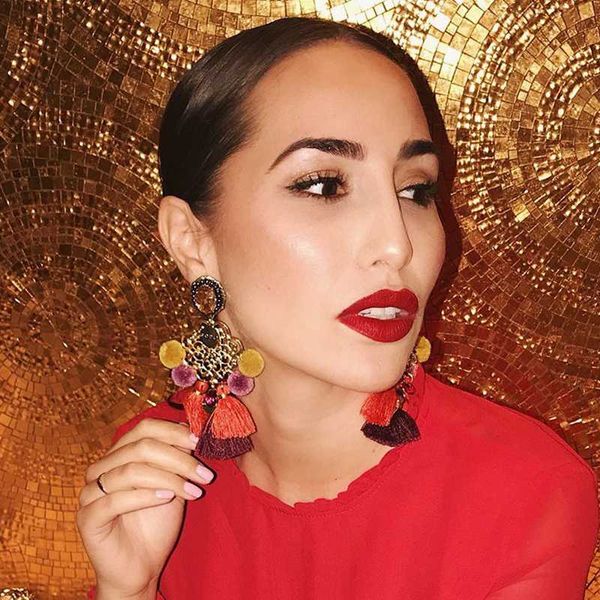 

fashionsnoops fashion jewelry boho tassel earrings women 2020 new pom pom ethnic fringed drop earrings statement brincos, Silver