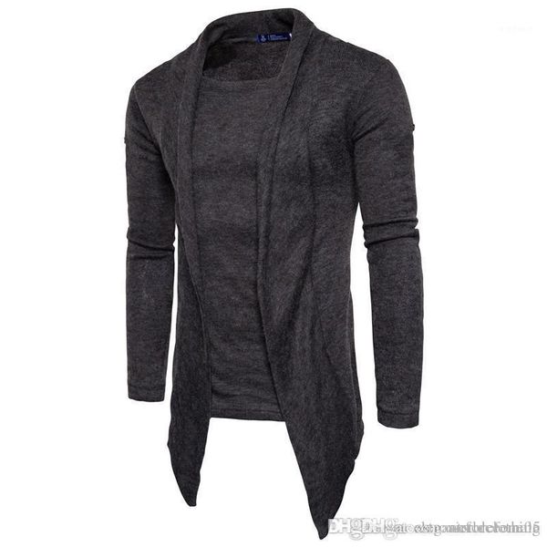 

сплошной цвет o шея длинные рукава mens casual свитера мужской одежда мужская марка свитера поддельный двухкусочный, White;black