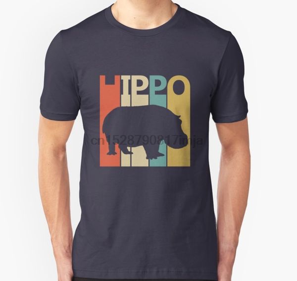 

men tshirt vintage retro hippo slim fit t shirt women t-shirt tees top