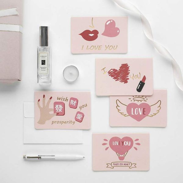 

simple valentines day gift postcard with envelope stickers greeting cards anniversary for her