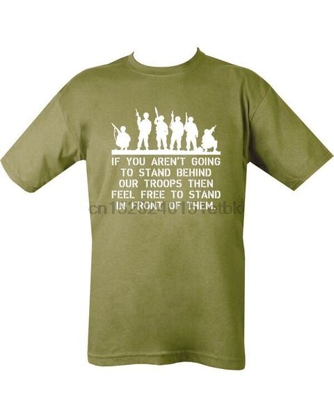 

поддержите наши войска t - shirt британский военный 100% хлопок - зеленый (commando