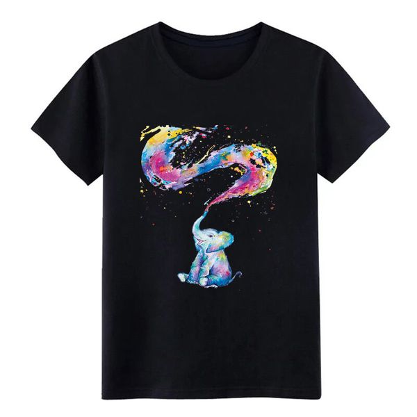 

multicolored elephant t shirt men design 100% cotton round neck natural crazy fashion spring autumn cool tshirt