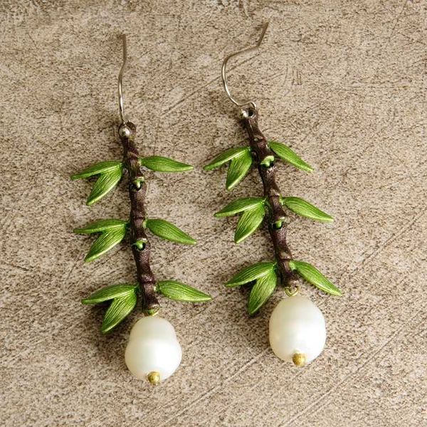 

hoop & huggie 2021 special offer rushed tin alloy earings ancient ways detonation bamboo earrings of the lacquer that bake set with ornament, Golden;silver