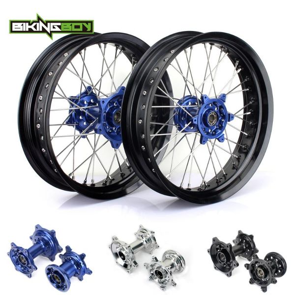 

bikingboy 3.5/4.5 17" supermoto front rear wheels rims hubs sets for yz 250 450 f yz-f 250 450 yz250f yz450f 2009-2020