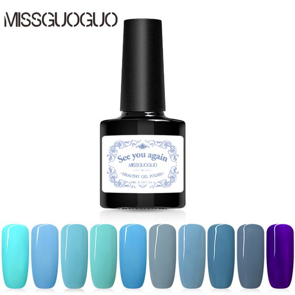 

missguoguo 10ml blue series nail gel polish nail art manicure soak off long lasting led uv color gel polish glue lacquer, Red;pink