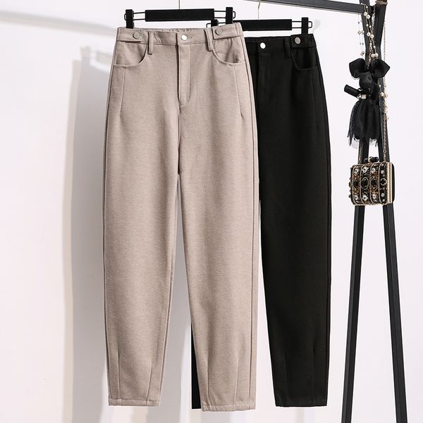 

black cloth trousers pants female high waist woman plus large size boyfriend for women's clothing 2020 trouser oversize d0247, Black;white