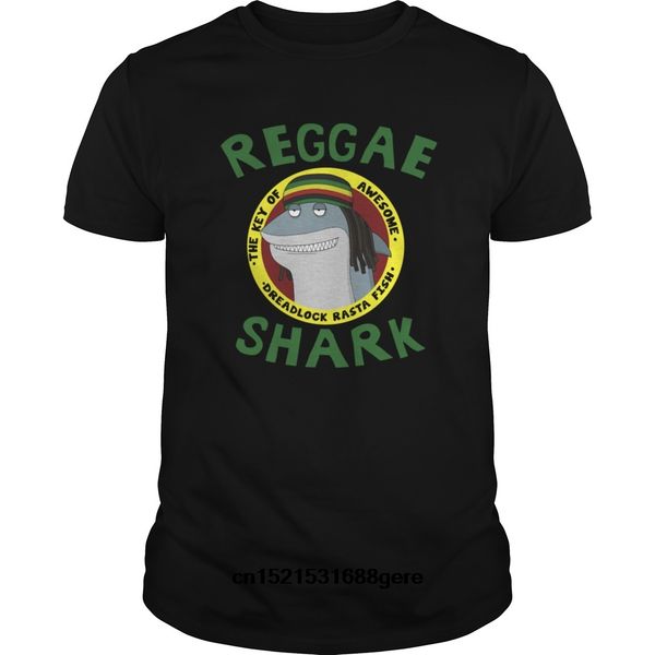

funny t shirt reggae shark the key of awesome dreadlock rasta fish tshirt men tee