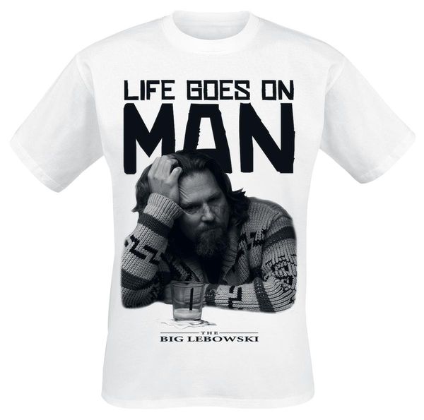 

officially licensed merchandise lebowski life goes on man t-shirt (white