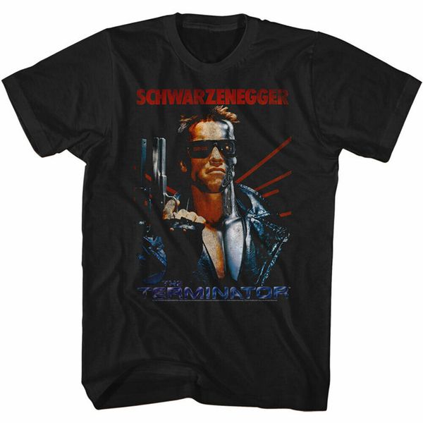

terminator men's short sleeve t-shirt black schwarzinator loose size tee shirt