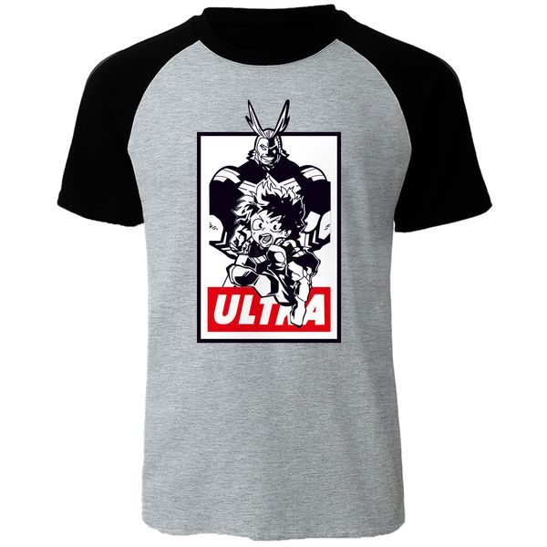 

my hero academia all might midoriya izuku raglan t-shirt for men leisure boku no hero anime man tshirts novelty summer tees