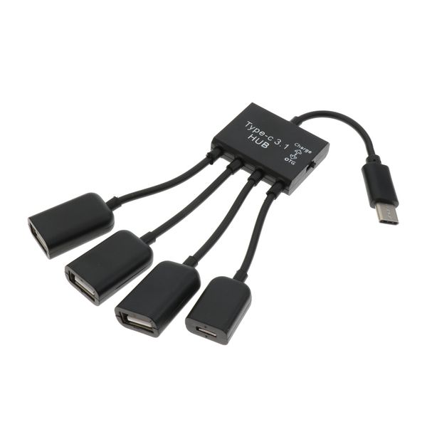 

4 в 1 micro usb hub адаптер с питания charge otg разъем кабеля адаптера