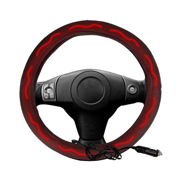 

12v car heating steering wheel cover winter warm and comfortable hand warmer gm car steering wheel plush heater