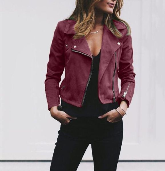 

women coat autumn winter women casual ladies suede leather zip up jackets coats warm coats fashion streetwear short, Black;brown