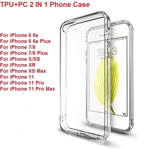 

2020 clear acrylic tpu pc shockproof case for iphone 11 pro max xr xs max 7 8 6 6s plus cell phone cases