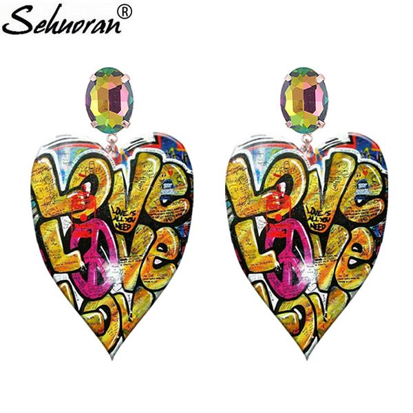 

sehuoran aretes budha picture big pendients drop earrings for woman 2020 new fashion jewelry brincos oorbellen gifts, Silver