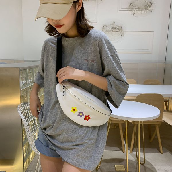 

2020 new trend canvas breast package shoulder bag leisure student