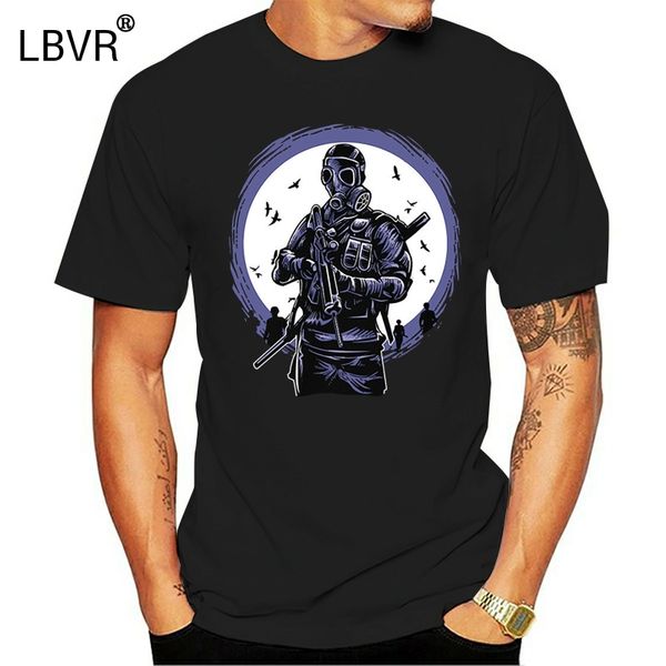 

gas mask soldier t-shirt mens gasmask dysan trooper custom printed tee shirt