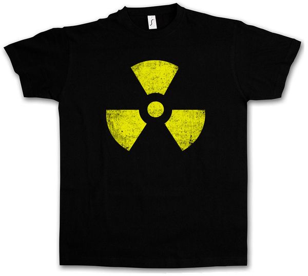 

черный radioactive vintage symbol t-shirt - гот tbbt cyber ​​hardcore logo gothic