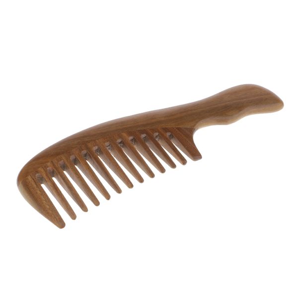 

wood wide comb anti-static sandalwood beard comb head massage wooden brush, Silver