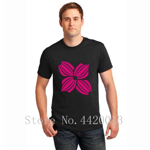 

personalized cotton o-neck flower pink circle hole leaves abstract beam music standard original hiphop men's t shirt