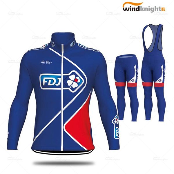 

cycling clothing fdj long sleeve cycling jersey set pro team clothes mtb cycle clothing men road bike uniform, Black;blue