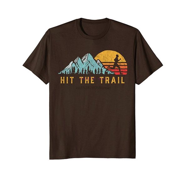 

brand men shirt hit the trail runner retro style vintage running t shirt