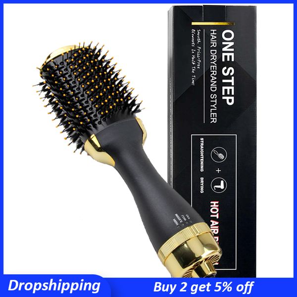 

electric hair brushes one-step dryer volumizer air brush negative ion salon styler curler straightener blow spin for women