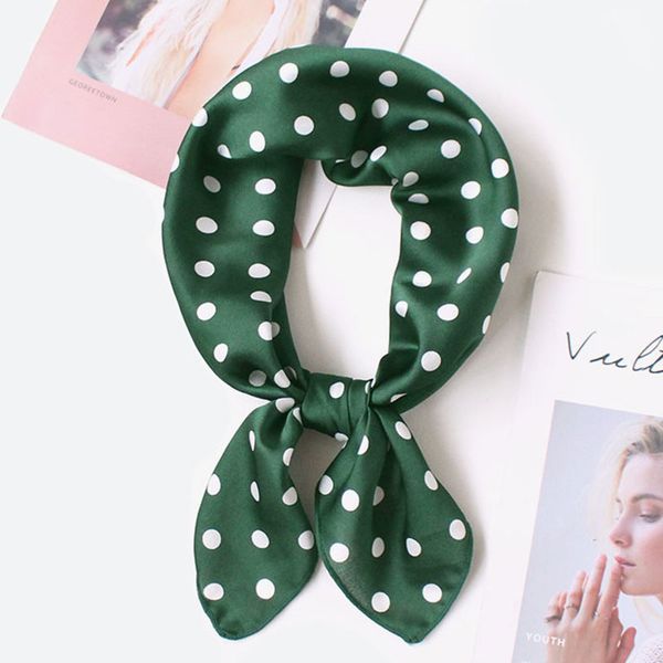 

bandanas silk scarf women 70*70cm 2021 spring small point decorative squares head bag scarves