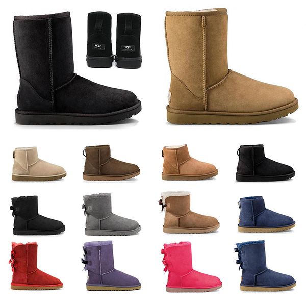 

classic high low cotton women winter bow snow boots girl purple pink red navy blue coffee grey chestunt black beige brown platform shoes