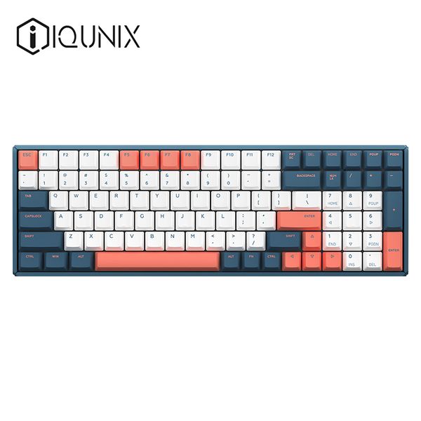 

iqunix f96 коралловое море беспроводной механическая ось клавиатура черри