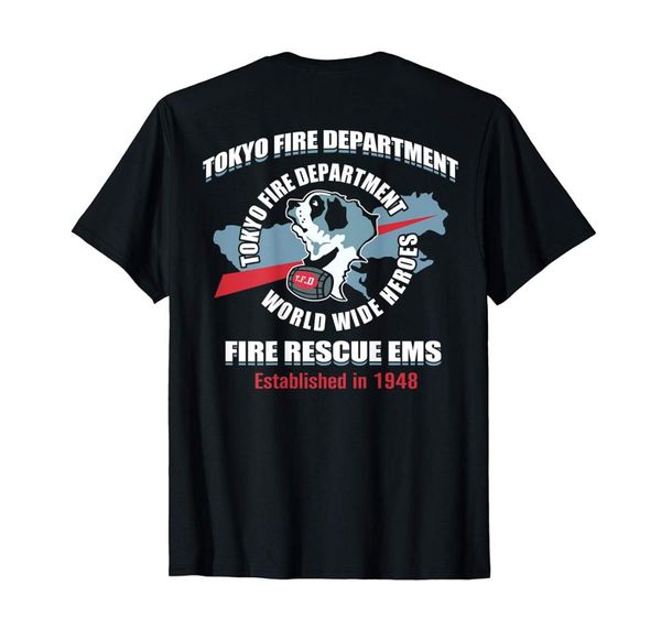 

tokyo fire department firefighter k9 double side t-shirt mens 2019 summer men short sleeves t shirt funny tee shirts