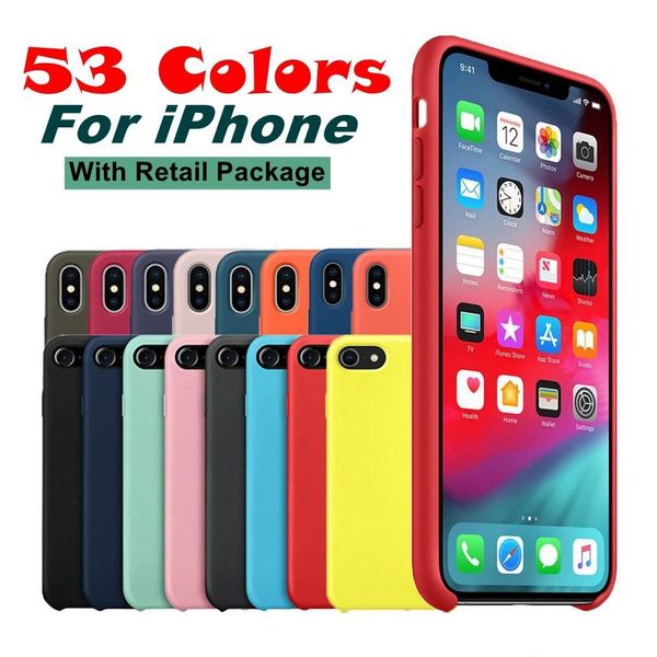 

53 colors soft silicone case for iphone 11 11 pro max 11 pro shock absorption case for iphone xs max xr xs 6 7 8 plus with retail package