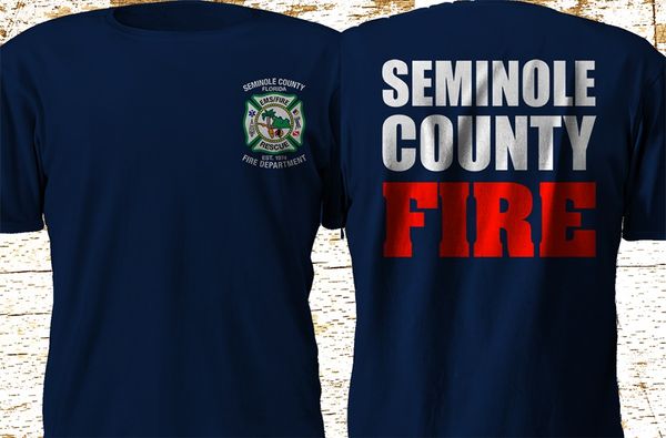 

new seminole county florida fire department firefighter rescue t-shirt 2019 new trendy men logo shirts