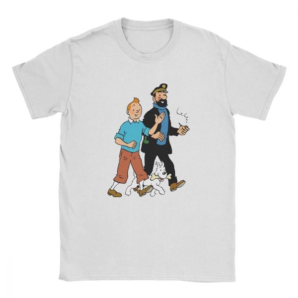 

midnite star tintin and captain haddock t shirt for men cotton casual t-shirts crew neck the adventures of tintin tee clothing