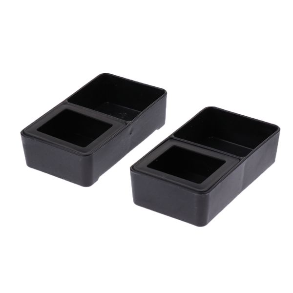 

2 pcs food water feeding double box turtle basin reptile feeder box insect breeding container