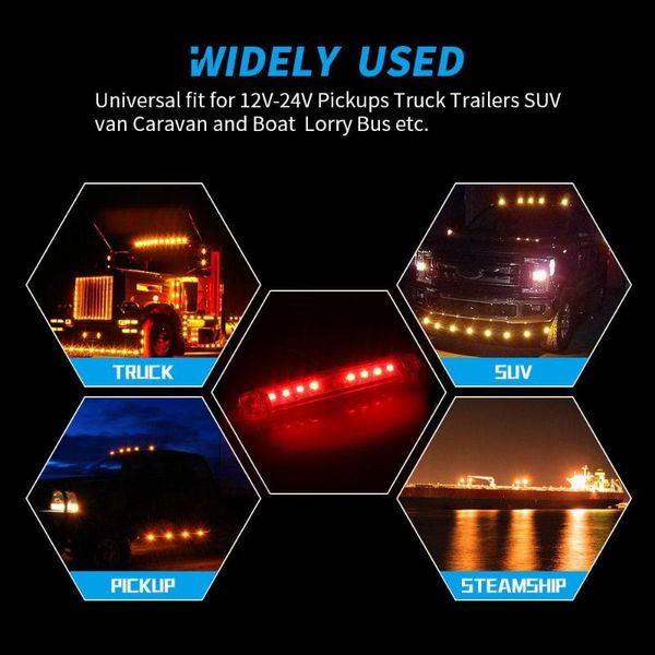 

vehemo amber warning light strobe light truck side new guide rv car semaphore