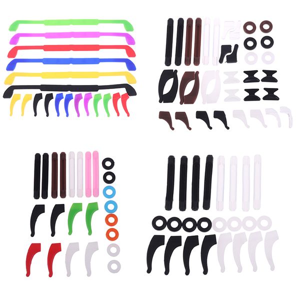 

sunglasses frames 1set silicone anti-slip round eyeglass retainers nose pads ear hooks glasses 6 styles, Silver
